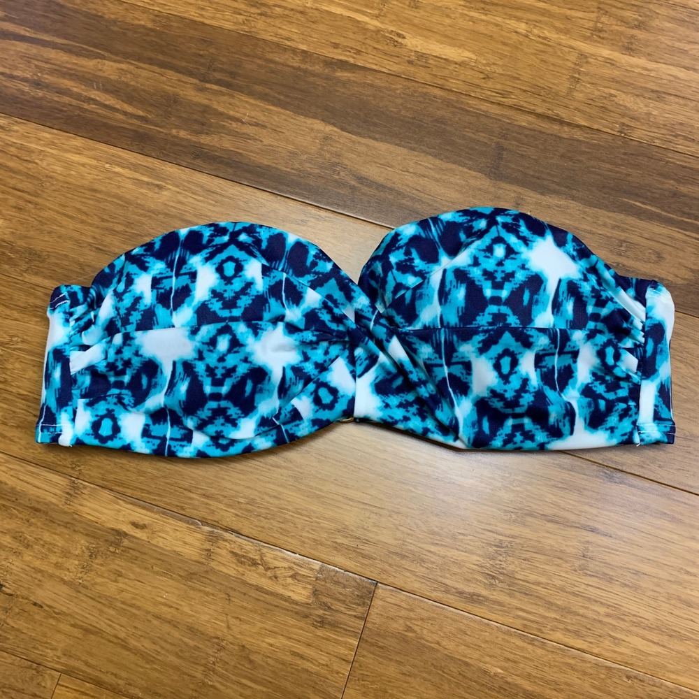 Victoria's Secret Swim Top Womens Size Medium‎ Strapless Padded Bikini Top Blue